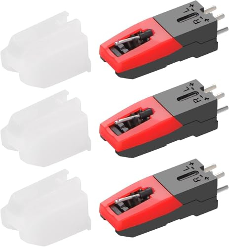 3 Stück Justier und Einstellungsset zur Plattenspieler, USB Plattenspieler Nadel, Plattenspieler Ersatznadel, Neu Saphirspitze Nadel 33 45 und 78 U/min Schallplatten LP Audio Spieler Ersatzteil