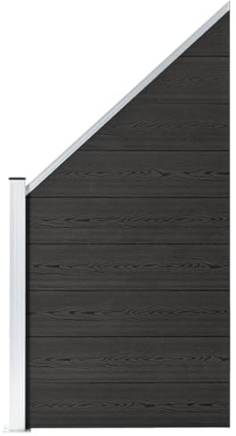 vidaXL Zaunelement Abgeschrägt Sichtschutz Gartenzaun Zaun Schrägelement Windschutz Sichtschutzzaun Lamellenzaun WPC 95x(105-180) cm Grau