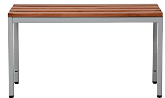 Schrank & Stuhl Sitzbank | Garderobenbank freistehend, 80 cm breit, Grau/Buche