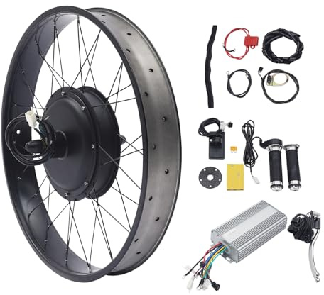 DCSYOG 26 Zoll Fat-Bike Fatbike Umbausatz 48V 1500W Hinterrad E-Bike Bürstenloser Motor Kit mit LCD Display und Daumen-Drehknopf