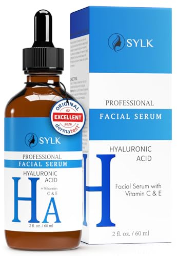 Sylk Hyaluron Serum Hochdosiert mit Vitamin C & E für Microneedling | Hyaluronsäure + Vitamin C & E | Hyaluronic Acid Serum Gesicht | Anti Aging & Anti Falten | Feuchtigkeitsserum, 60 ml