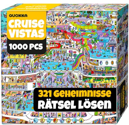 QUOKKA Puzzle 1000 Teile für Erwachsene - Kreuzfahrtaussichten - Hochwertige Boxverpackung mit Extra Lustigen Herausforderungen - Atemberaubendes Tiere Puzzle - Kreatives Geschenk zur Entspannung
