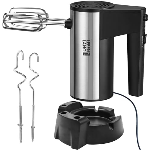 LEBENLANG 400W Handmixer Handrührgerät - 5 Stufen & Turbo Inkl. Standhalterung I Hand Mixer Handrührer Rührgerät Rührmaschine Küche I Mikser electric Handrührgeräte Küchengeräte Handmixe Mixer Küche