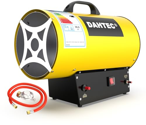 DAHTEC Gasheizgebläse 30 kw Tragbar Heizkanone Gasheizer Bauheizer Luftmenge 1000 m³/h Heizlüfter Gas Elektroheizer für Baustellen, Garage