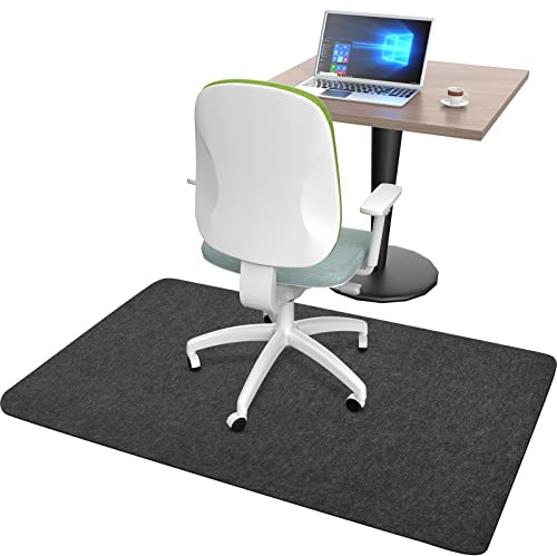 Placoot Unterlage Schreibtischstuhl 140X90cm Bodenschutzmatte Bürostuhl Teppich Unterlage-Kratzfest für Parkett und Hartböden Bürostuhl Unterlage für Stühle Hohe Dichte Anti-Silp Dark Black