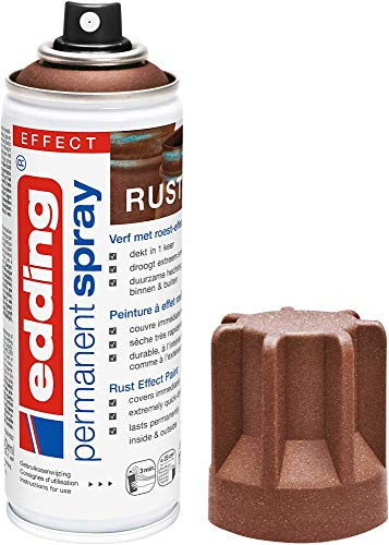 edding 5200 Permanent Spray - rosteffekt matt - 200 ml - Acryllack zum Lackieren und Dekorieren von Glas, Metall, Holz, Keramik, Kunststoff, Leinwand - Lackspray, Acrylspray, Farbspray