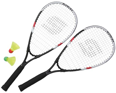 Sunflex® Badminton Sonic Speed Set II Badminton - Unisex - Erwachsene - Federball - Schläger Set - Racket - Windstabile Bälle - für Park, Strand, Wiese - mit Tasche