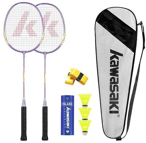 Profi Badminton Schläger Set - 2 Leichtgewicht Rackets, 3 Bälle, 2 Handgrips, 1 Schlägertasche - Für Training Und Sport