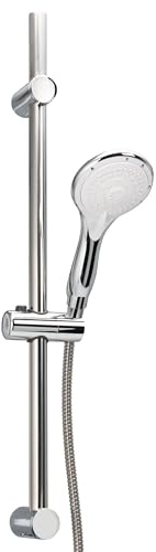 bremermann Brausestangenset, inkl. Brause, Edelstahl Brauseschlauch 1,75 m und Stange 71,5 cm, Brauseset Komplett-Set (Chrom)