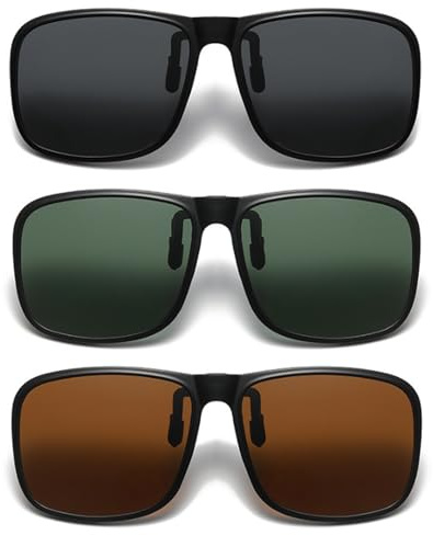 TYXHXTF 3Pcs Polarisierte Sonnenbrillen Clip für Brille, Aufsteck Sonnenbrille für Brillen Sonnenbrillen Aufsatz Brille, Sichern Sie sich Ihre sonnenbrillenaufsatz, Sonnenbrille Aufsatz Brillenträger