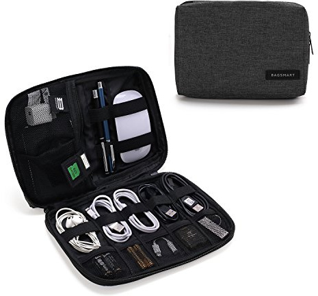 bagsmart Elektronik-Organizer für Kabel, USB-Sticks,Speicherkarten Stil 2-Schwarz