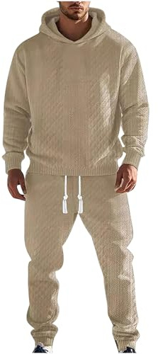 amropi Trainingsanzug Herren Jacquard Jogginganzug Kapuzenpullover und Jogginghose Sportbekleidung