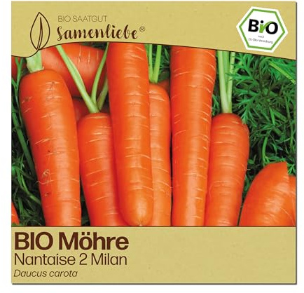 Samenliebe BIO Karotten Samen | Möhre Nantaise 2 Milan - winterhart & süß - samenfestes BIO Saatgut
