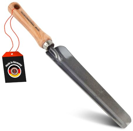 SHW-FIRE Kompakter Unkrautentferner mit 39 cm Eschenholzstiel – handgeschmiedet aus Spezialstahl, ideales Werkzeug zur umweltfreundlichen Unkrautentfernung im Garten & Beet - Made in Germany