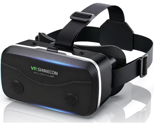 VR Brille Handy, Virtual Reality 3D Brille, Anti-Blaulicht, kompatibel mit iOS und Android 5,0-7,0 Zoll Smartphones (Black)