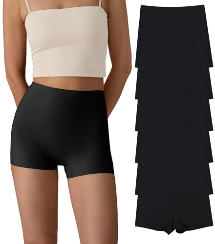 SHARICCA Boxershorts Damen Nahtlos Weich Unterhosen Damen Hohe Taille Radlerhose Hotpants Unterwäsche Boxershorts Seamless Mehrpack XS-XXL