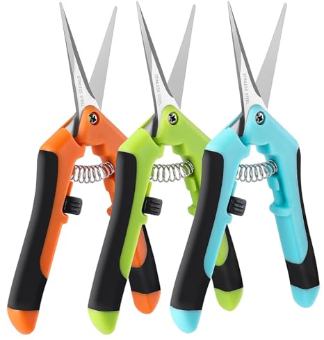 Laicky 3 Pcs Gartenschere,16.5cm Pflanzenschere, Snips mit geraden Edelstahl Präzisionsklingen für Gartenarbeit Blumenpflanze Präzises Beschneiden, Schneiden Wartung.