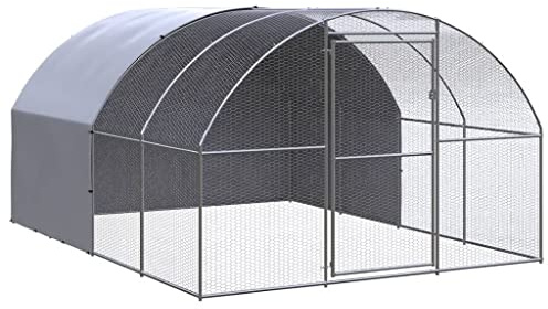 vidaXL Outdoor-Hühnerstall 3x4x2 m Verzinkter Stahl