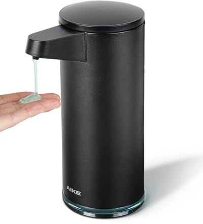 AIKE SensePro Seifenspender Automatisch, USB-C aufladbar, Edelstahl 380ml für Flüssigseife Schwarz Matt