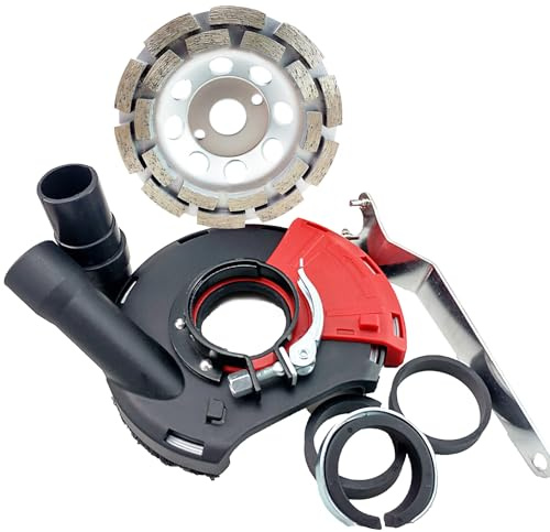 Werkmax Absaughaube für Winkelschleifer 125 mm plus Diamantschleiftopf silber 125 mm für Beton