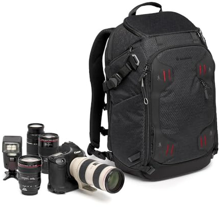 Manfrotto PRO Light Multiloader M, Professioneller Fotorucksack für Kameras, 4 Zugriffspunkte, Mehrere Stativbefestigungen, 3 Nutzungsmodi, Austauschbare Trennwände, Schwarz