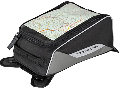 moto-detail 7 Liter Tankrucksack Motorrad Magnet mit Abnehmbaren Schlaufenriemen, Karten-/Smartphonefach, Inklusive Regenhaube, Anti-Rutsch-Material an Unterseite, mit Tragegriff