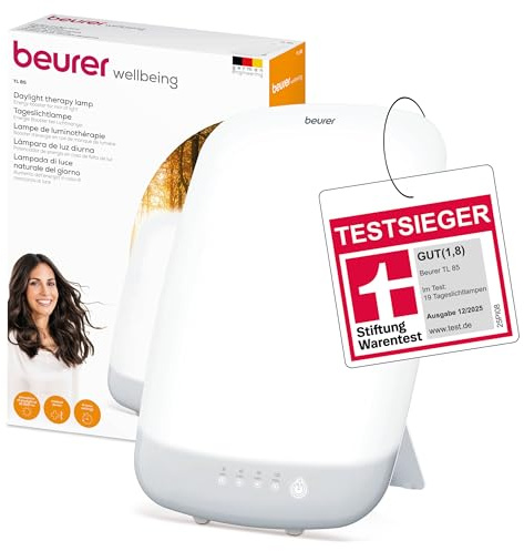 Beurer TL 85 Tageslichtlampe, TESTSIEGER Stiftung Warentest, Simulation von Tageslicht, 14.000 Lux Lichtstärke, Medizinprodukt, zur Anwendung bei Lichtmangelerscheinung, mit Timer (30,60,90,120 Min.)