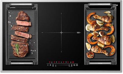 GASLAND IH905BFB 90 cm Autarkes Induktionskochfeld, 5 Zonen Einbau Induktionskochfelder mit Edelstahlrahmen, FlexInduction für BBQ, PowerBoost schnelleres Kochen, 10000W (Ohne Bratpfanne)