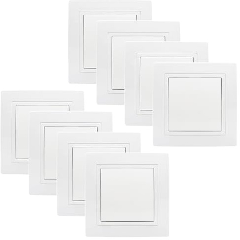 GOIYZTTR 8 Stück Unterputz Ein-/Ausschalter Weiß Taster All-in-One Visage Schalter Ein 250V 10A Unterputz Klemmanschluss,Standard Universeller