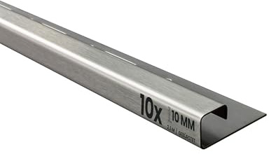 10x Quadrat-Profil Edelstahlschiene Fliesenprofil Fliesenschiene Edelstahl V2A L250cm 10mm gebürstet