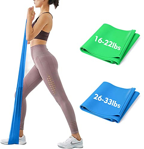 iMoebel Fitness Band Gymnastikband Fitnessbänder - 2 STÄRKEN 8-10kg/12-15kg Premium Lang 1,8/2 Meter Übungsband widerstandsbänder für Yoga, Pilates, Crossfit, Rehabilitation