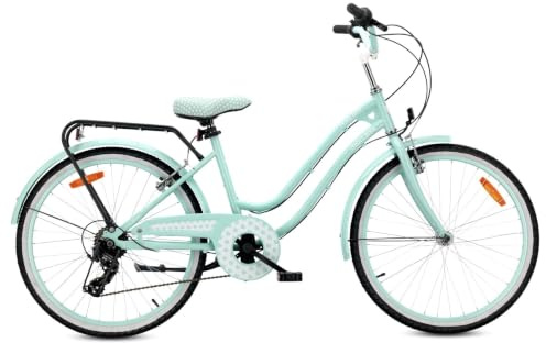 sun baby Heart Bike Girls Bike 20/24 Inch | V-brakes, luggage rack, reflectors, adjustable saddle and handlebar