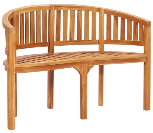 vidaXL Bananenbank 120 cm Massivholz Teak