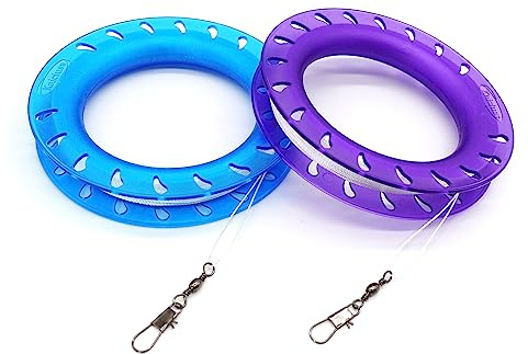 Drachenrollen-Set für Anfänger,strapazierfähiger Drachengriff (blau&lila) | ABS-Kunststoff, 100m Schnur, geeignet für Einleiner-Drachen, leicht aufzurollen, Tragkraft 27kg, hochfeste Schnur