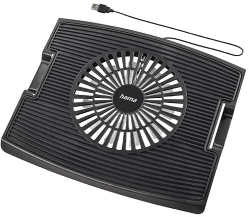 Hama Laptop Gehäuse 15,6 (Hand, rutschfest, USB A Kabel, Laptop Kühlung, 15.6 Zoll, Ventilator, LED) schwarz