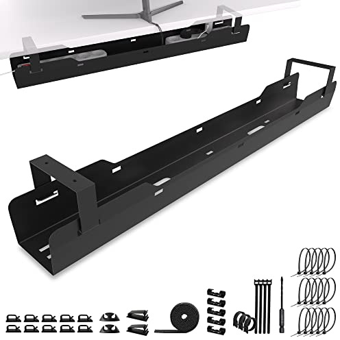 Ultimate Setup® Kabelwanne Schreibtisch für bestes Kabelmanagement - Im Kabelkanal Schreibtisch einfach Kabel verstecken (schwarz)