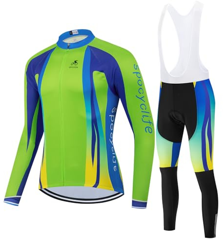 spocyclife Rennrad Trikot Herren Fahrradbekleidung Herren Set Rad Trikots Radtrikot Langarm Rennrad Anzug MTB