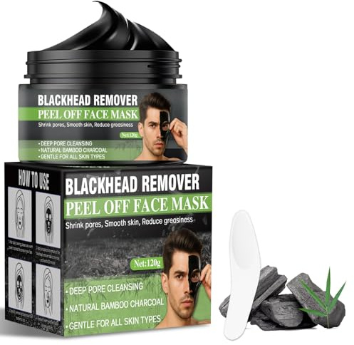 Aarovibe Mitesserentferner, Peel Off Maske Gesicht mit Bambuskohle, Tiefenreinigung gegen Mitesser, Schmutz und Akne, Porenreinigend und Ölregulierend, Für Männer & Frauen (120 ml)