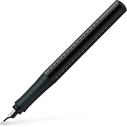 FABER-CASTELL - Füller GRIP 2010 Feder M Schwarz | Füllfederhalter mit ergonomische Griffzone und Edelstahlfeder für besonders weiches Schreiben