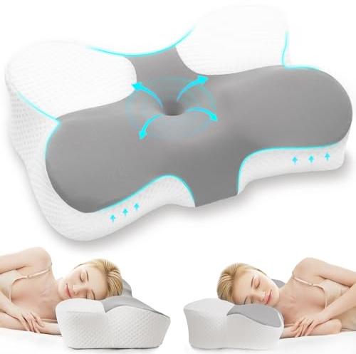 Z-hom Nackenkissen Kopfkissen, Memory Foam Kissen ergonomisches Nackenkissen Kopfkissen, Pillow Kissen für Seiten, Rücken & Bauchschläfer, Ergonomisches Seitenschläferkissen