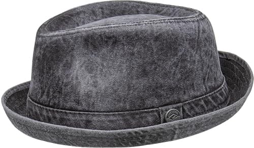 CHILLOUTS Sligo Hat - Pork Pie Hut Herren/Damen, 100% Baumwolle, Unisex Sommerhut, Tampa Hut, Atmungsaktiv, grau/L-XL