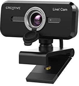 Creative Live! Cam Sync 1080p V2 Full HD-Weitwinkel-USB-Webcam mit automatischer Stummschaltung und Rauschunterdrückung für Videogespräche, verbessertes integriertes Dual-Mikrofon, für Zoom, Skype