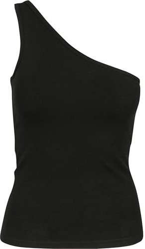 Urban Classics Damen Ladies Asymmetric Sport Tank Top, Schwarz (Black 00007), Medium (Herstellergröße: M)