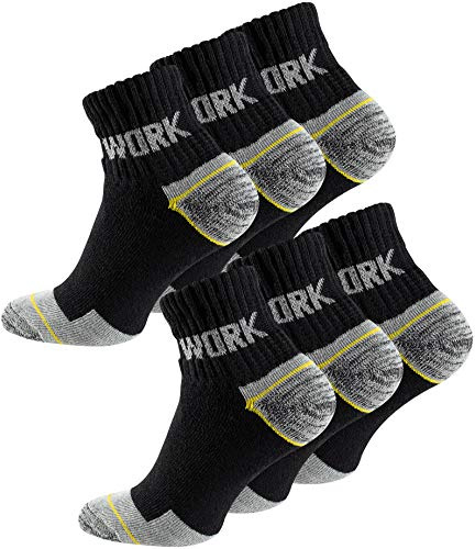 6 Paar Herren Kurzschaft-Arbeitssocken - Robuste Atmungsaktive Work Socks - Berufssocken, Gr. 39-42