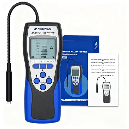 MOTOCOCHE Bremsflüssigkeitstester für DOT3 DOT4 DOT5.1 Bremsflüssigkeit Tester Dot 4 mit Geräuschlose Bremsflüssigkeit Diagnosetest Werkzeug