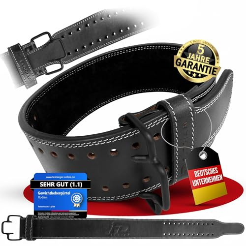 Flodiam Profi Gewichthebergürtel Quick Power Design Herren & Damen [Quick Claw] Schnellverschluss Gym Gürtel Lifting Belt Fitness Gürtel Büffelleder Weightlifting belt Powerlifting - Größe M