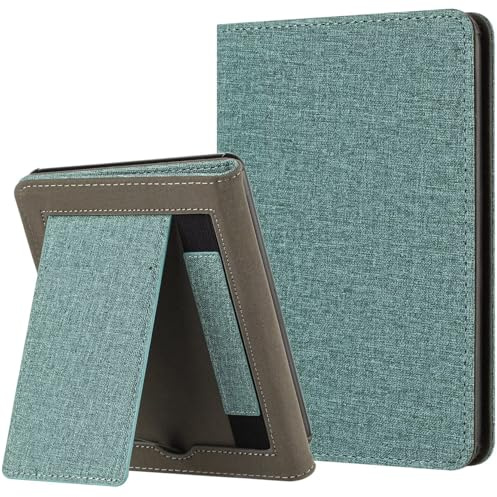 MOKASE Hülle Kompatibel mit 6 Kindle Paperwhite 5/6/7.Generation 2012-2016 | Intelligenter Schlaf/Aufwachen mit Handschlaufe & Kartenfach für Kindle Paperwhite 5/6/7. Gen EY21/DP75SDI, Pine Green