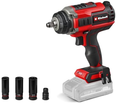 Einhell Professional Akku-Schlagschrauber IMPAXXO 18/450 Power X-Change (18 V, 450 Nm, 3 Leistungsstufen, Brushless, 1/2-Aufnahme, inkl. Nuss-Set, ohne Akku)
