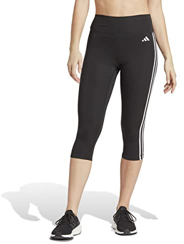 adidas Damen Train Essentials 3-Stripes High-Waisted 3/4 Leggings, Black, XL