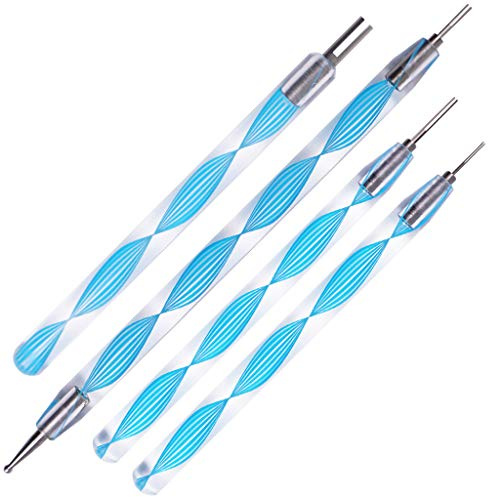 JUYA Quilling Schlitz-Werkzeuge mit Edelstahl-Kopf (blau, 4-pcs Set)